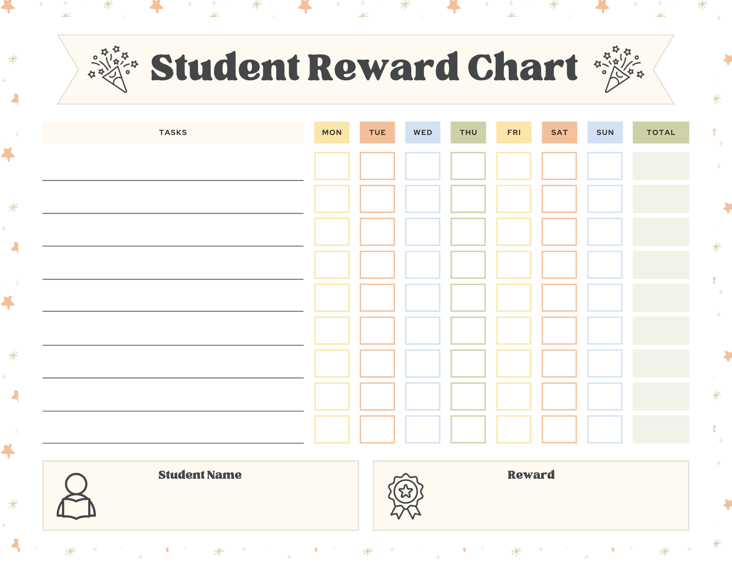Editable Reward Chart Template